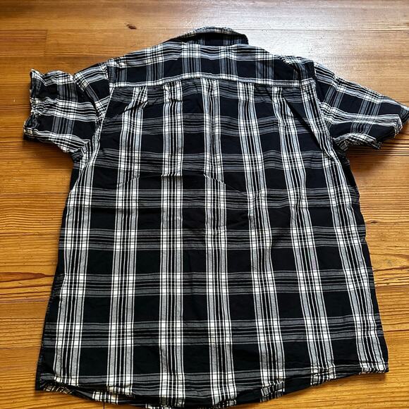 Carhartt black and white checked relaxed fit short sleeve button up shirt SIZE L - Picture 5 of 5